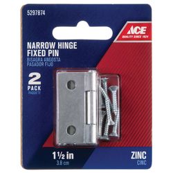 Ace 1-7/16 in. W X 1-1/2 in. L Zinc Plated Zinc Narrow Hinge 2 pk