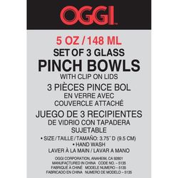 OGGI Clear Glass Pinch Bowls w/Clip Lid 4 oz