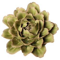 Chive English Garden 2.4 in. H X 4.9 in. L Glazed Green Ceramic Tree Peony Wall Flower