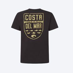 Costa M Short Sleeve Men's Crew Neck Washed Black Species Shield Tee Shirt