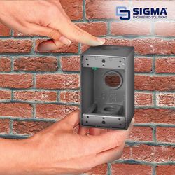 Sigma Engineered Solutions New Work 25.5 cu in Rectangle Metallic 1 gang Weatherproof Box Gray
