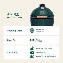 Big Green Egg 24 in. XLarge EGG Package with Modular Nest and Side Table Charcoal Kamado Grill and S