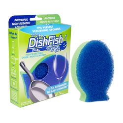 DishFish Non-Scratch Antibacterial Scrubber Sponge For All Purpose 4.5 in. L 1 pk
