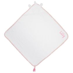 Stephen Joseph Pink/White Cotton Hooded Bath Towel 1 pc