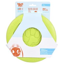 West Paw Zogoflex For Dog Green Plastic Zisc Disc Pet Toy Large 1 pk
