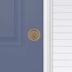 Kwikset SmartKey Security Antique Brass Metal Single Cylinder Deadbolt