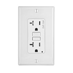 Leviton SmartlockPro 20 amps 125 V Duplex White AFCI/GFCI Dual Function Outlet 5-20R 1 pk