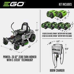 EGO POWER+ ZT4215S 42 in. 56 V Battery Zero Turn Mower Kit (Battery &amp; Charger)