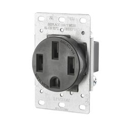 Leviton 50 amps 125/250 V Duplex Black Outlet 14-50R 1 pk