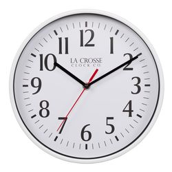 La Crosse Technology 9.25 in. L X 9.25 in. W Indoor Analog Wall Clock Glass/Plastic White