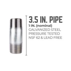 STZ Industries 1 in. MIP each X 1 in. D MIP Galvanized Steel 3-1/2 in. L Nipple