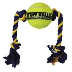 Petsport Tuff Ball For Dog Green Polyster/Rubber Rope with Tennis Ball Dog Toy Small/Medium 1 pk