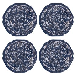 Karma Blue Melamine Mykonos Dinner Plate 11 in. D 4 pk