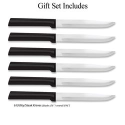 Rada Cutlery 5 in. L Stainless Steel Utility Knife Set 6 pc