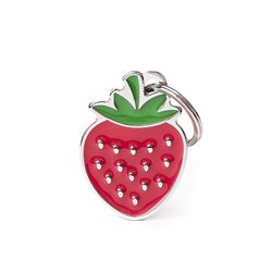 MyFamily Food Red Strawberry Aluminum Dog Pet Tags Medium