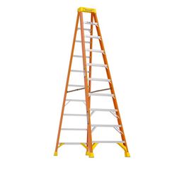 Werner 10 ft. H Fiberglass Step Ladder Type IA 300 lb. cap.