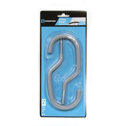 Crawford 6 in. L Vinyl Coated Gray Steel Medium Bike Hook Hook 20 lb. cap. 2 pk