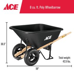 Ace Poly Wheelbarrow 8 cu ft