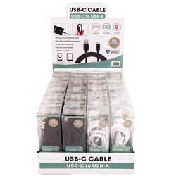 Diamond Visions Assorted Braided Cord USB-A to USB-C Cable For All Smartphones 6 ft. L