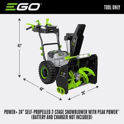 EGO Power+ Peak Power SNT2400 24 in. Two stage 56 V Battery Snow Blower Tool Only