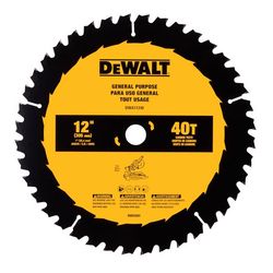 DEWALT 12 in. D X 1 in. Carbide Tipped Circular Saw Blade 40 teeth 1 pk