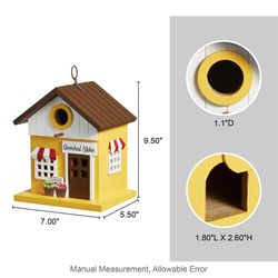 Glitzhome 9.5 in. H X 5.5 in. W X 7 in. L Wood Bird House