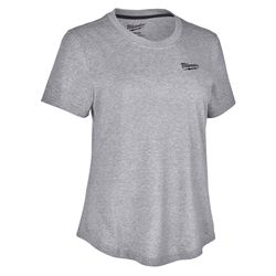 Milwaukee Freeflex L Short Sleeve Women's Round Neck Gray Tee Shirt