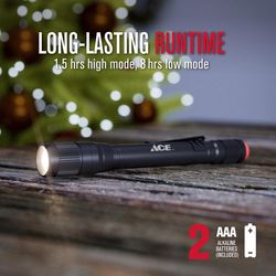 Ace 160 lm Black LED Pen Light AAA Battery