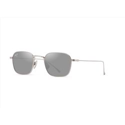 Maui Jim Mekala Sunglasses Unisex Matte Silver Frame Hawaii Seashine Lens Polarized