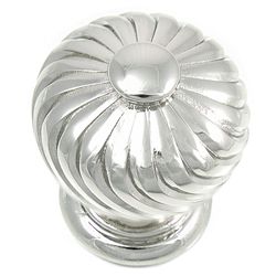 MNG Traditional Round Cabinet Knob 1-1/4 in. D 1-5/16 in. Polished Nickel 1 pk