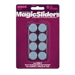 Magic Sliders Gray 1 in. Adhesive Plastic Sliding Discs 8 pk