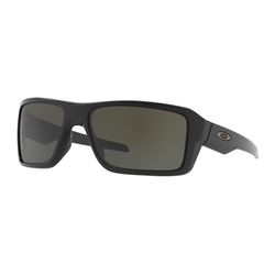 Oakley Double Edge Sunglasses Unisex Matte Black Frame Dark Gray Lens