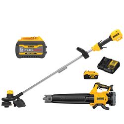 DEWALT 20V MAX XR Brushless String Trimmer Blower Kit with 20V MAX/60V MAX FLEXVOLT 6Ah Battery