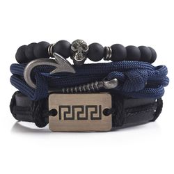 Mad Man Mens Hook Blade Multicolored Bracelet Alloy/Leather