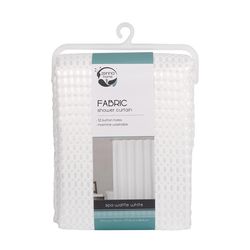 Zenna Home 72 in. H X 70 in. W White Shower Curtain Cotton