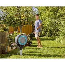 Gardena 66 ft. Gray Retractable In Ground Hose Reel with Hose