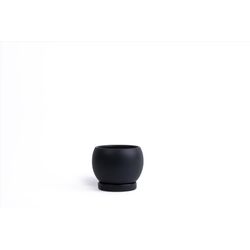 Momma Pots Gemstone Bolle 6 in. W Porcelain Planter Black