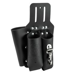 Klein Tools 2 in. W X 10 in. H Leather Tool Pouch 3 pocket Black 1 pc