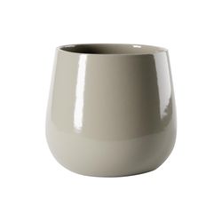 Syndicate Sales 5.25 in. H X 5.5 in. W Ceramic Garden Planter Taupe Stone
