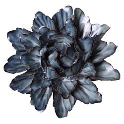 Chive Japan 2.2 in. H X 5.5 in. L Glazed Blue Ceramic Tree Peony Wall Flower