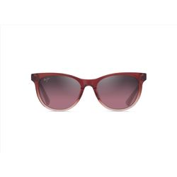 Maui Jim Lonomea Sunglasses Women's Shiny Trans Red to Light Pink Frame Maui Rose Lens Polarized