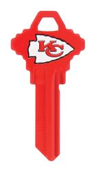 HILLMAN NFL Kansas City Chiefs House/Office Key Blank 68 Single For Schlage Locks Red