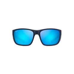 Maui Jim Amberjack Sunglasses Unisex Matte Dark Navy w/Black Rubber Frame Blue Hawaii Lens Polarized