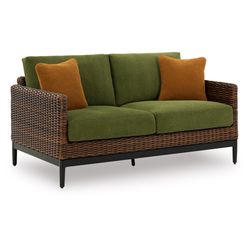 Signature Design by Ashley Horizon Hall Brown Aluminum Frame Loveseat Green