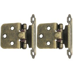 Laurey 1-5/8 in. W X 2-3/4 in. L Antique Brass Gold Steel Self-Closing Hinge 2 pk
