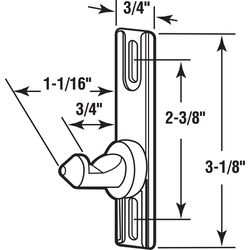 Prime-Line Zinc-Plated Silver Cast Metal Patio Door Strike 1 pk