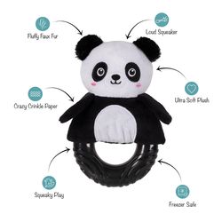 Pet Shop by Fringe Studio For Dog Black/White Plush/Rubber Stu-Panda-Ous Dog Toy