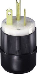 Leviton Industrial Nylon Ground/Straight Blade Plug 5-20P 18-10 AWG 2 Pole 3 Wire
