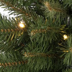 Celebrations 2 ft. Slim LED 35 ct Table Tree with Wood Base Color Changing Christmas Tree