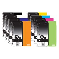 Bazic Products 10-1/2 in. W X 8 in. L College Ruled Side-Spiral Assorted Poly Cover Notebook